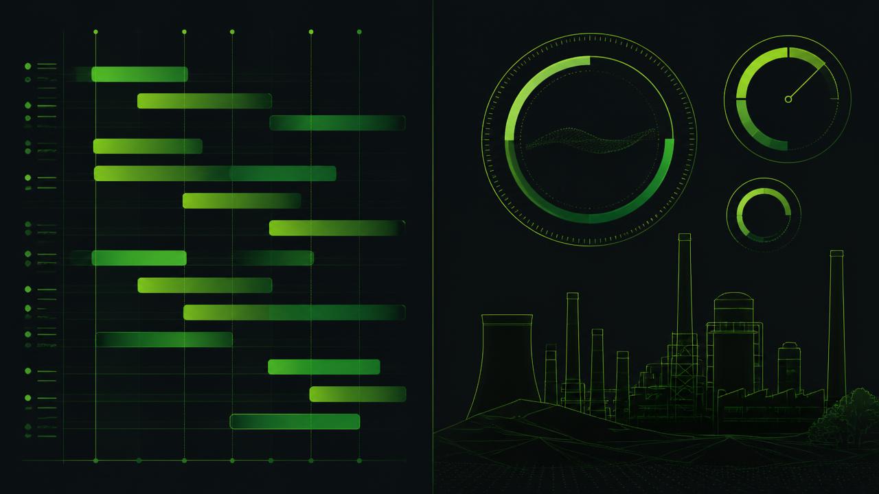 Comparación visual entre programación de producción (APS) y control de planta (MES)